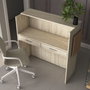 Hanah Home Mesa de Recepción con Iluminación LED Travertino y Nogal